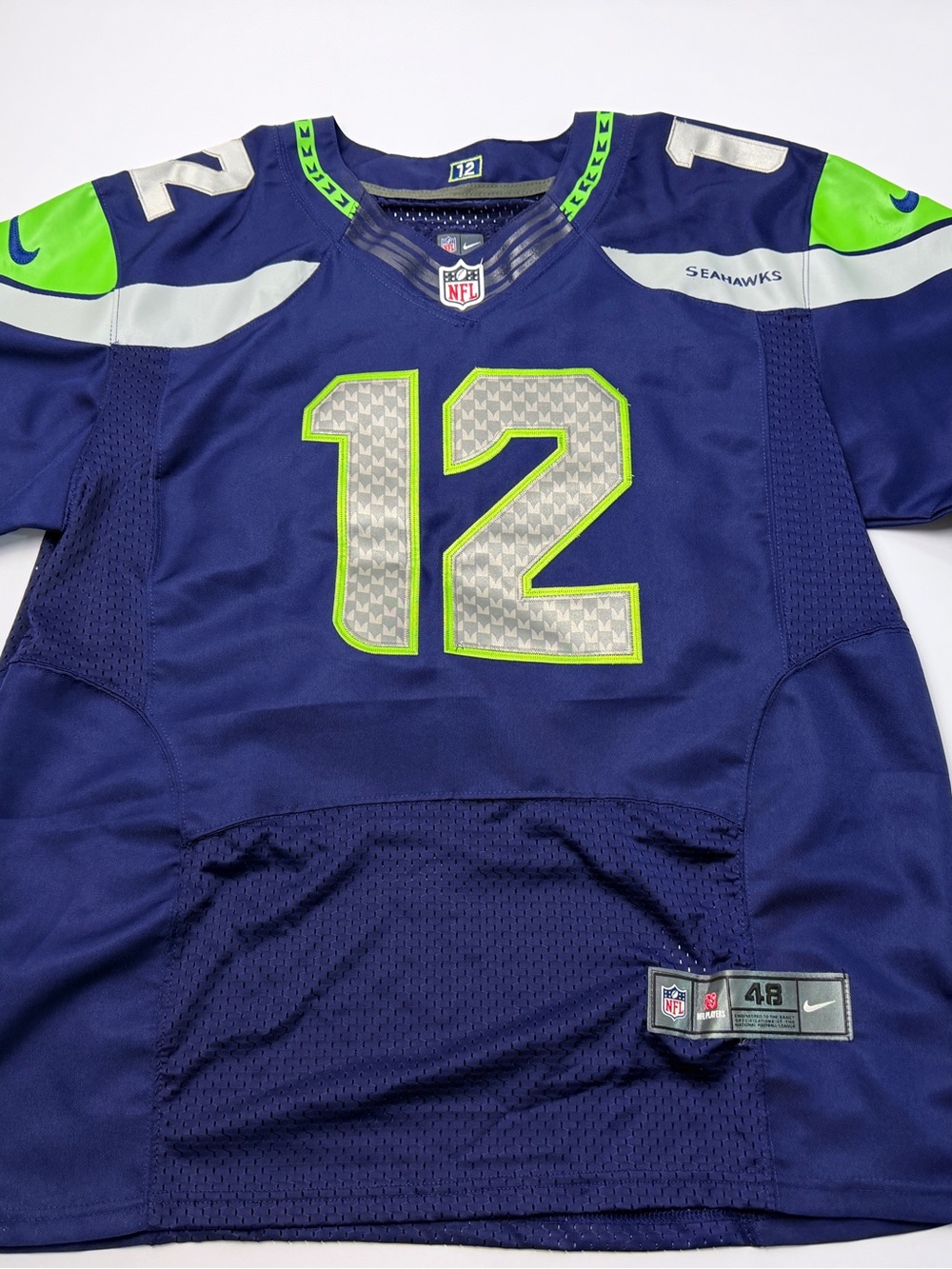Nike NFL Seattle Seahawks #12 On Field Jersey Size 48 Blue Team Issued NWT